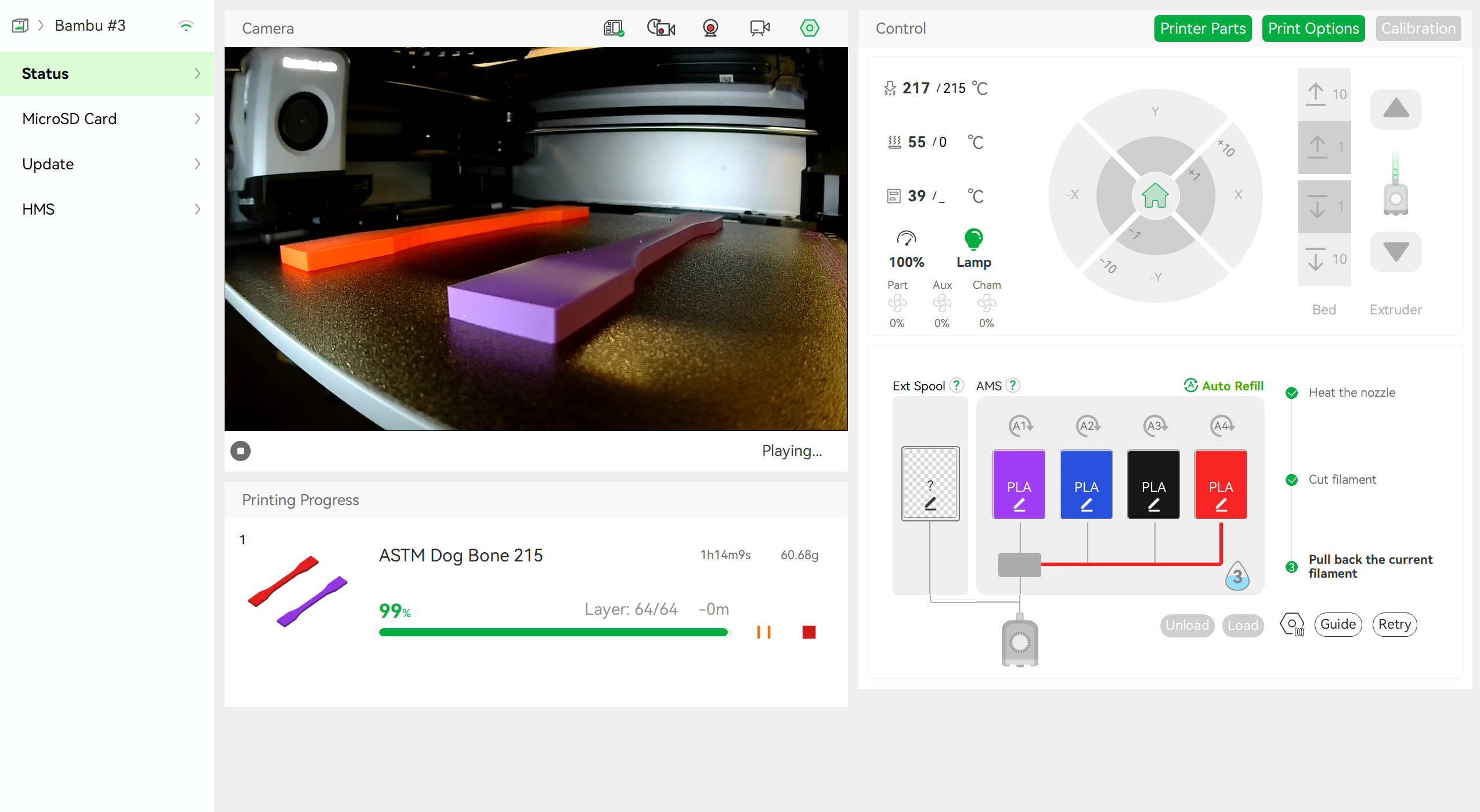 Printing Tensile Specimen